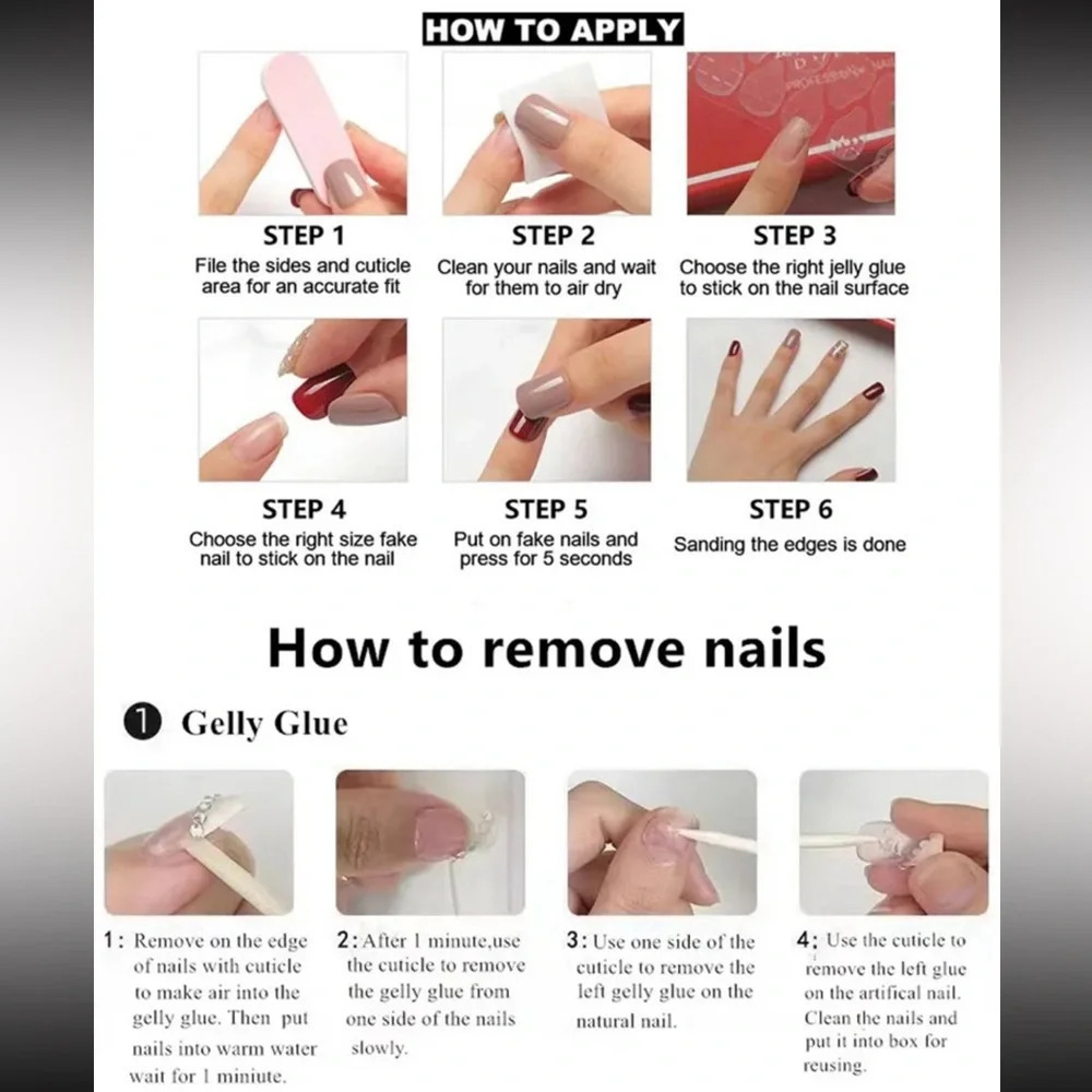 Handmade Ducktail press on nails. New in the box 10 piece - Picture 16 of 16